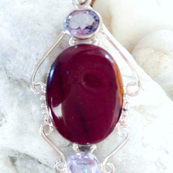 Australian Mookaite and Amethyst Pendant - Picture 3 of 3